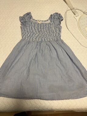 Crewcuts Blue and White Stripe Smocked Sundress